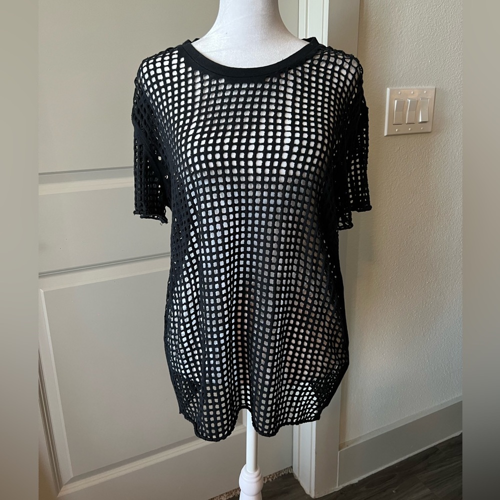 Black Mesh Women's Top
